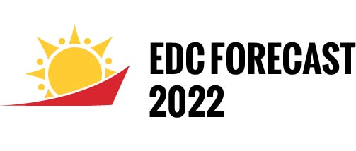 Text "EDC Forecast 2022" and sun logo